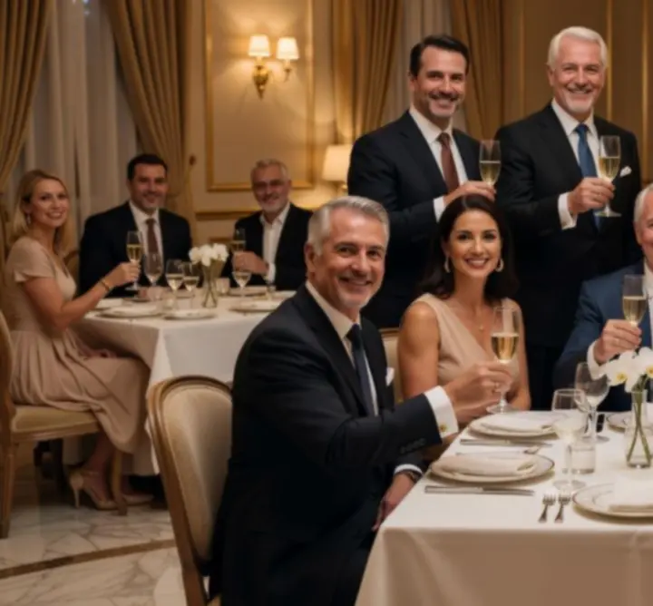 Groupe célébrant un événement dans l'ambiance raffinée de Lib Casino