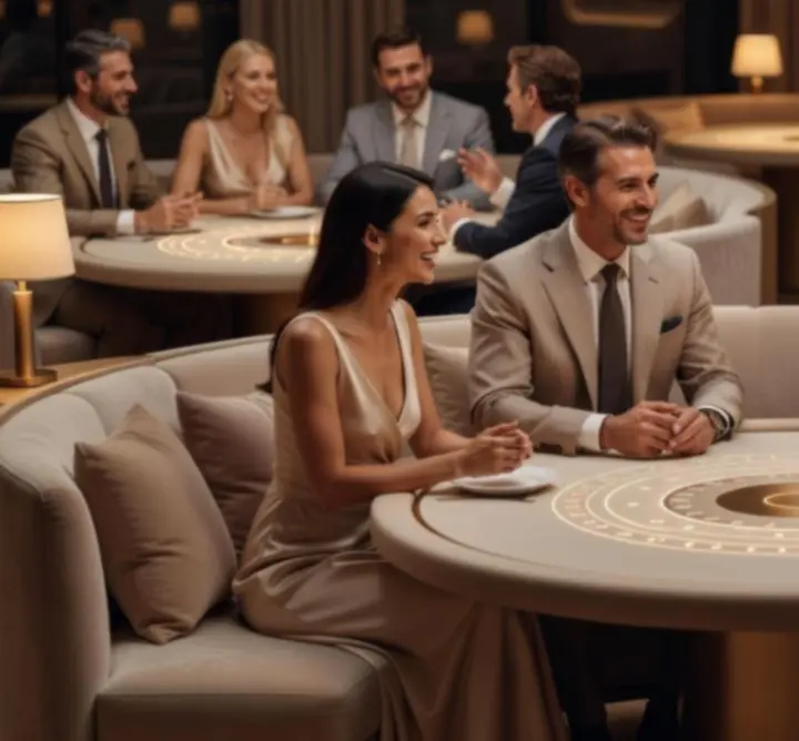 Soirée élégante avec tables inspirées de l'univers casino chez Lib Casino
